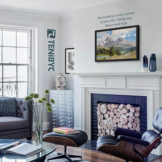 18x24 Poster Frame 3 Pack - Black Woodgrain, Solid Wood Gallery Picture Frame - Wall Hanging