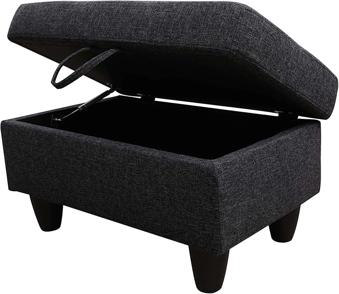 Ottoman Rectangular Storage Ottoman Bench, Footrest Stool Footstool with Lid for Living Room, Bedroom, Entryway, Brown, 28.5"x19"x17.5"