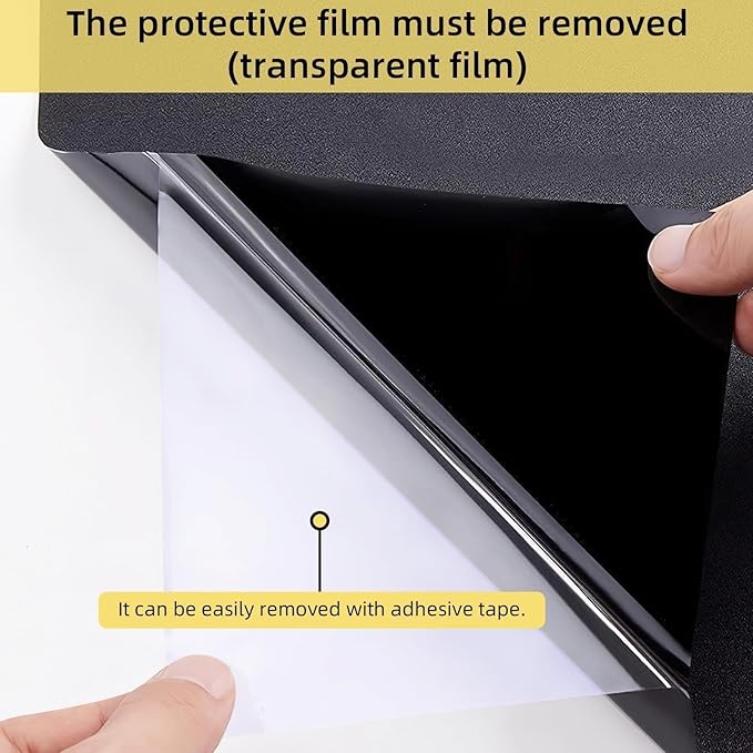 DUOFIRE Blackout Window Film Completely Light Blocking Privacy Window Film Room Darkening Frosted Tint Films for Day Sleep, Non Adhesive Static Cling Windows Films DT-C009(11.8×47Inch)