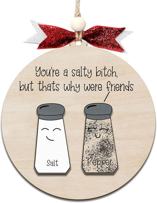 Funny Christmas Ornaments 2024 - Unique Wooden Ornaments for Tree, Gag Gifts for Men, Women, Friends, Adults