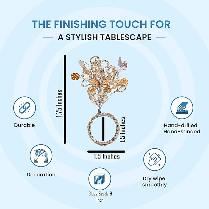 Glass Beaded Napkin Rings - 12-Pack Handmade Spring Floral Napkin Holder for Table Setting Weddings,Holiday Dinner,Birthday,Thanksgiving,Christmas,Farmhouse Décor (Multicolor) - ALPHA Living HOME