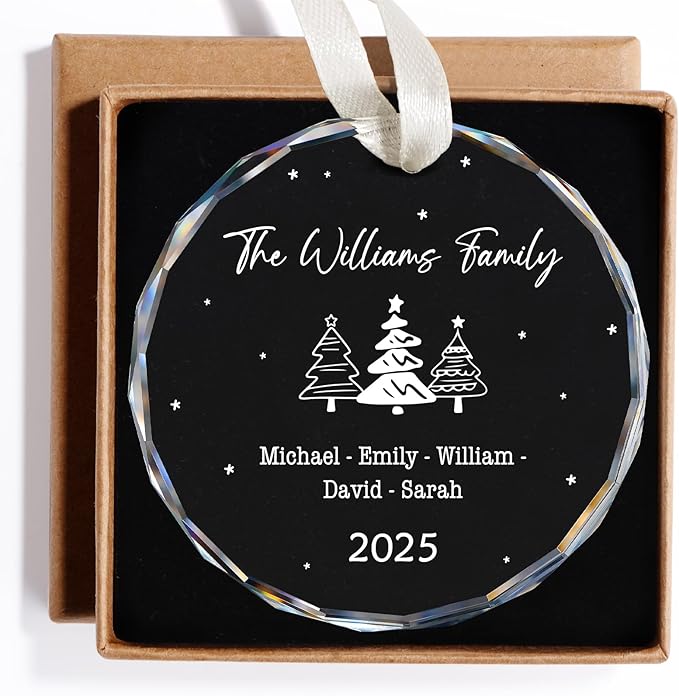 Family Christmas Ornaments 2025 Personalized, Family Ornaments with Custom Name, Tree Decorations, Customized