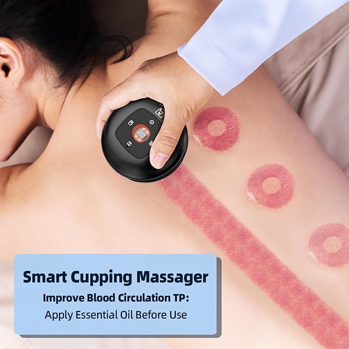 2 Electric Cupping Therapy Set, 5-in-1 Smart Cupping kit with Red Light Therapy, Gua Sha Massage Tool, Relieves Neck Shoulder Back Aches Muscle Soreness, Improves Blood Circulation