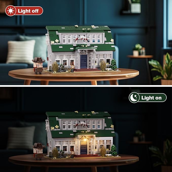Halloween Nightmare Building House Set on Elm Street, Horror Movie Figure & Haunted House Building Blocks Toy, Compatible with Lego Gifts for Friends and Fans 18+ (1099 Pieces)