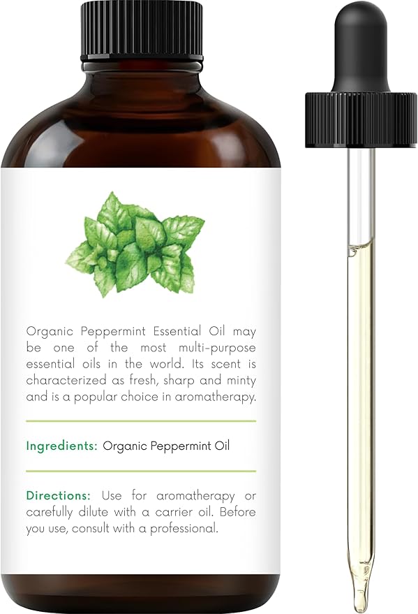 Handcraft Blends Organic Peppermint Essential Oil – 1 Fl Oz – 100% Pure and Natural – Premium Grade Essential Oil for Diffuser and Aromatherapy