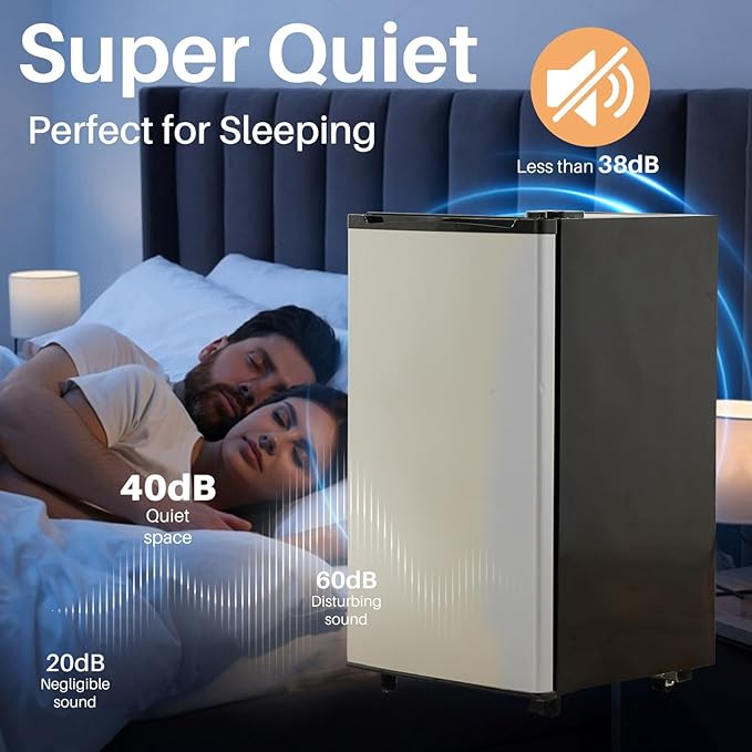 Atilioo Upgraded Mini Fridge with Freezer 3.2 Cu.Ft Compact Dorm Refrigerator Small Cooler for Bedroom Office, Single Door Adjustable Thermostat Low Noise, 17.5" D x 17.7" W x 31.5" H, Black