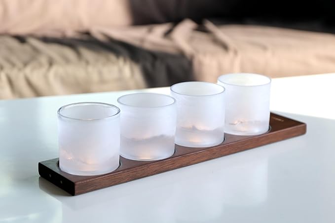 American Peaks Heavy Crystal Whiskey Glasses Gift Set of 4, Thick Freezable Bourbon Glass 1lb Each, Premium Whiskey Gifts for Men, Frozen Crystal Chills Cocktails, 10 oz