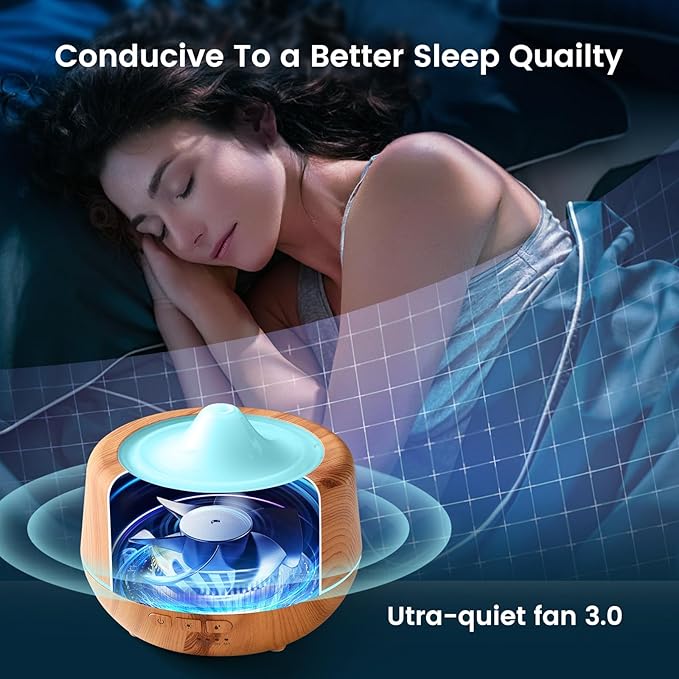 500ml Essential Oil Diffuser with 10 Scented Essential Oils,Wood Grain Ultrasonic Oil Diffuser,Aromatherapy Diffuser with Remote Control,Timer,7 Colors Light,2 Mist Modes for Large Room Office,Yellow