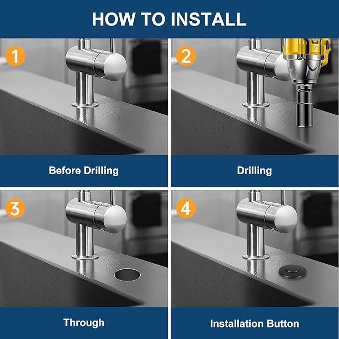 Dual Outlet Garbage Disposal Air Switch Kit, UL Listed Sink Top Air Switch for Food Waste Disposal, 3.58” Extra Long Air Button, Black Stainless Steel