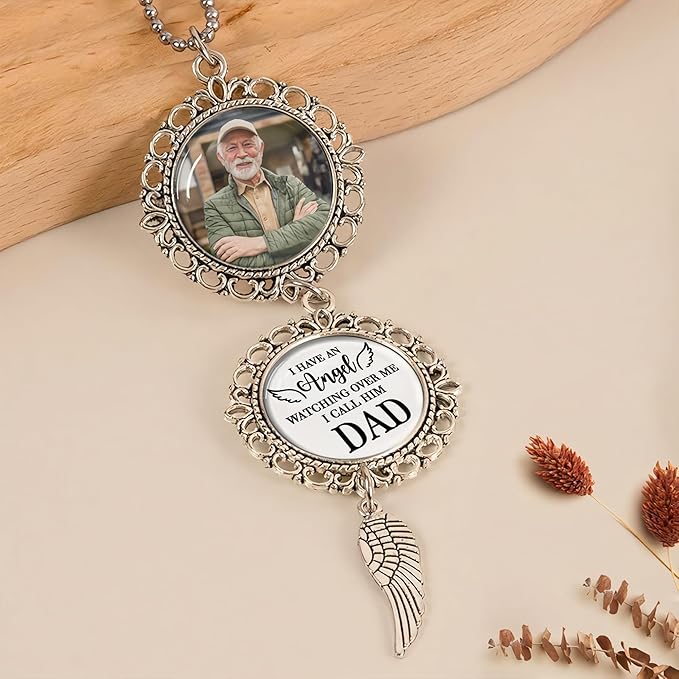2025 Personalized Memorial Metal Alloy Car Hanging Ornament - Christmas, Birthday, for Loss of Loved One - Custom Photo in Loving Memory Keepsake Decoration