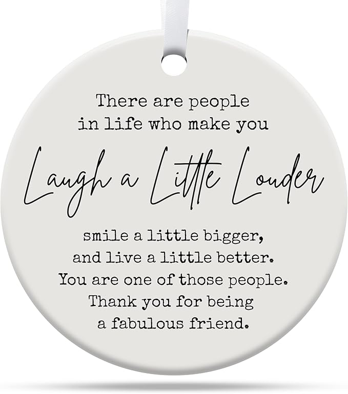 Friendship Gifts for Women, Best Friend, Funny, Work Besties, Sister, Friend Ornaments for Women, Ceramic Christmas Ornaments