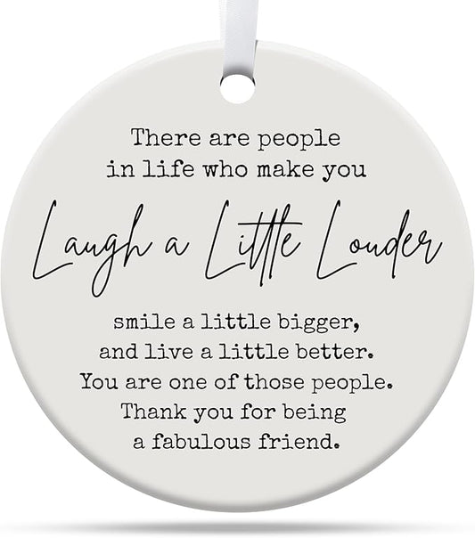 Friendship Gifts for Women, Best Friend, Funny, Work Besties, Sister, Friend Ornaments for Women, Ceramic Christmas Ornaments