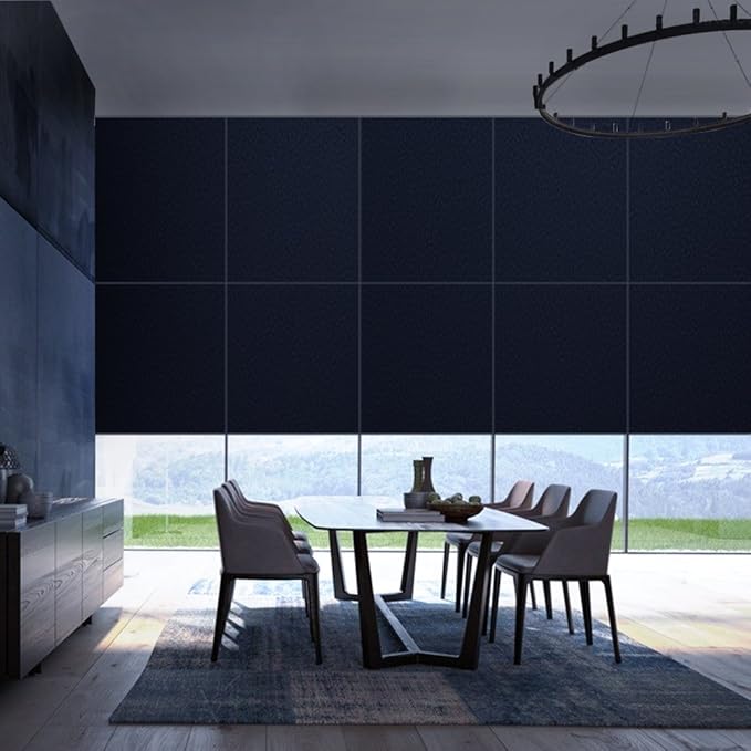 DUOFIRE Blackout Window Film Completely Light Blocking Privacy Window Film Room Darkening Frosted Tint Films for Day Sleep, Non Adhesive Static Cling Films DT-C009 (23.6 x 157.5 Inch)