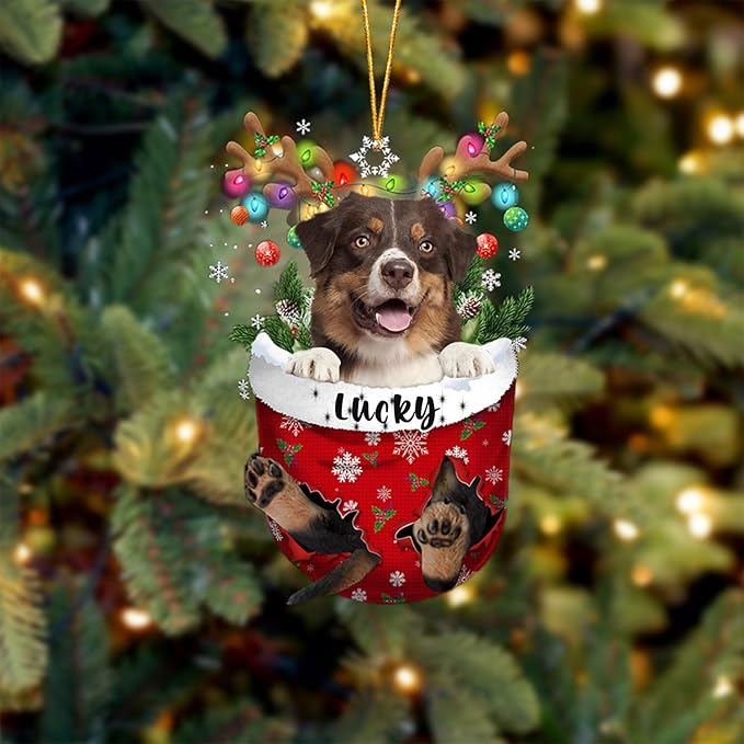 Australian Shepherd 3-Pack Snow Christmas Tree Ornaments - Dog Lovers Gift Idea