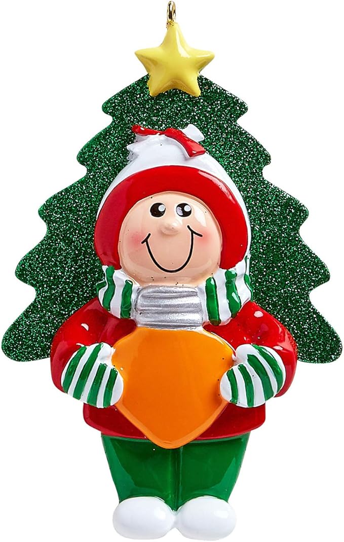 3D Toddler Ornaments for Christmas Tree 2025 - Bulb Tree Santa Hat Ornament for Kids Cozy Pajama Ornament for Girl Personalized Christmas Ornaments for Kids Gifts for Girls Toddler Girl Decorations