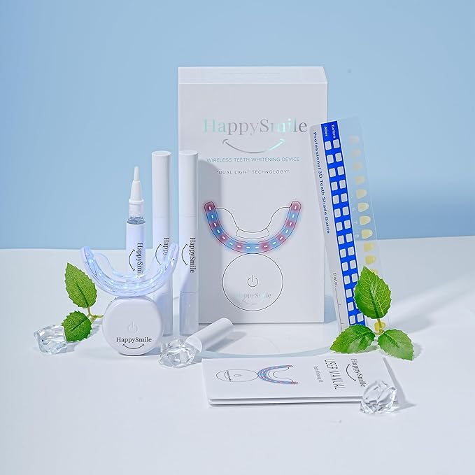 HappySmile LED & Pen Teeth Whitening Kit - Professional Oral Care for White Teeth - Includes Teeth Whitening Pen & LED for a Brighten Your Smile - Premium Teeth Whitening kit