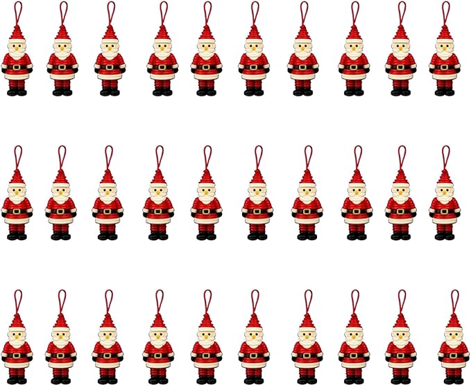 DIY Christmas Button Ornament Making Set - Snowman/Santa/Angel, Fun Holiday Craft Kit for All Ages, Ideal Xmas Tree Hanging Decor & Festive Gifts (30 pcs-A)