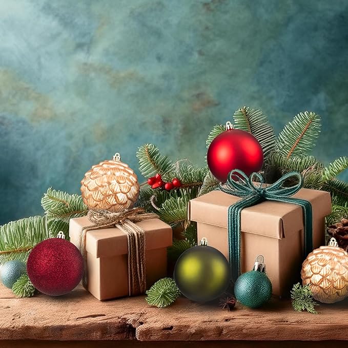 Every Day is Christmas 20ct Shatterproof Christmas Ornaments, 3.6" Plastic Christmas Balls Decoration