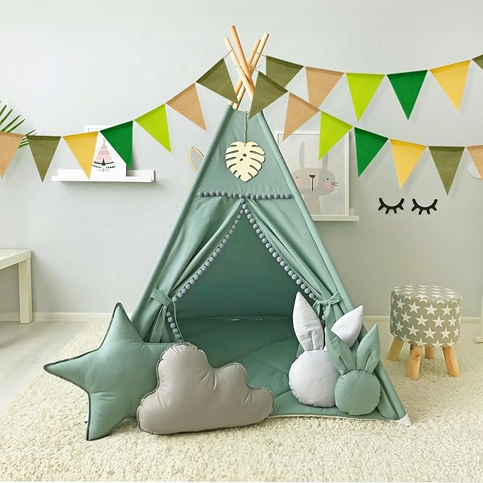 G2PLUS Pre-Strung Burlap Pennant Banners, 39Ft Sage Green Fabric Triangle Flag Bunting, 36Pcs Pennant Banner Flags Garland for Birthday, Wedding, Baby Shower, Holiday Party Decorations