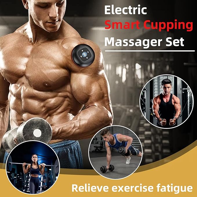 5-in-1 Smart Dynamic Cupping Therapy Set, Smart Cupping Therapy Massager, 12 Levels of Suction Strength and Temperature Control for Targeted Pain Relief, Knots, Aches, Portable Cupping Kit