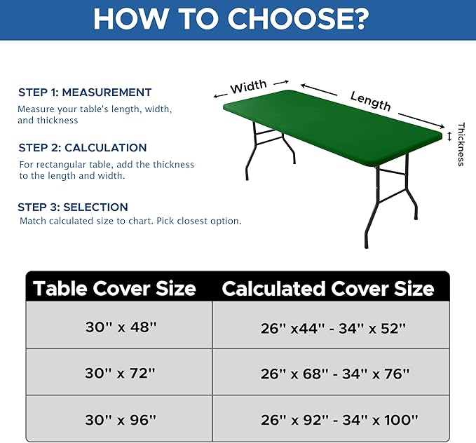 Fitted Tablecloth for 6 Foot Rectangle Tables-4 Pack Green Elastic Outdoor Picnic Table Cover-Spandex Stretch Folding Table Cloths 6 ft for Camping Dining Room Patio Kitchen Banquet Party