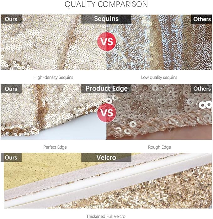 36 Inches Christmas Tree Skirt Champagne Gold Tree Skirt Sequin Glitter Tree Skirt for 4ft Tree Christmas Decoration