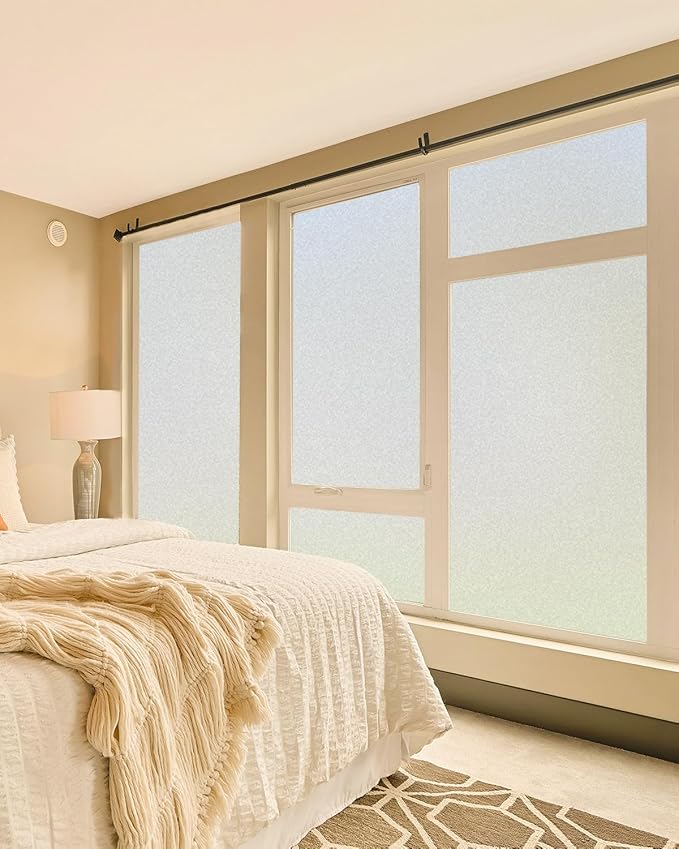 Frosted Glass Window Privacy Film Decorative with Tools, 2 Way Frosting Privacy Film for Glass, Static Cling Window Tint for Home Anti-UV, Covering Clings 47.2" by 78.74"