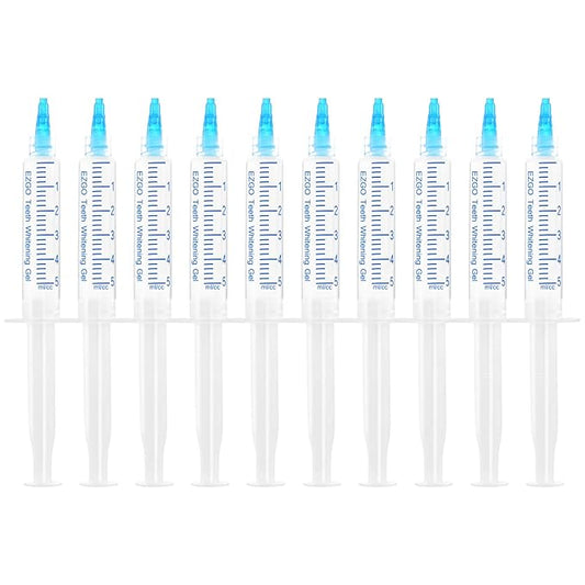 EZGO 10 Pack Teeth Whitening Gel Refills 22% Bleaching Gel, No Sensitive Teeth Whitener, Great for Sensitive Tooth Whitening, Carbamide Peroxide Teeth Whitening Gel, Mint Flavor (10X 5ML)