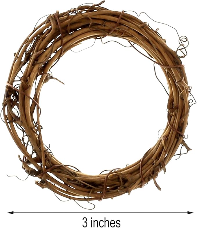 3" Natural Grapevine Wreath by Ashland - Ready-to-Decorate Rustic Home Decor for Weddings, Birthdays, Parties, and Holidays - Bulk 72 Pack