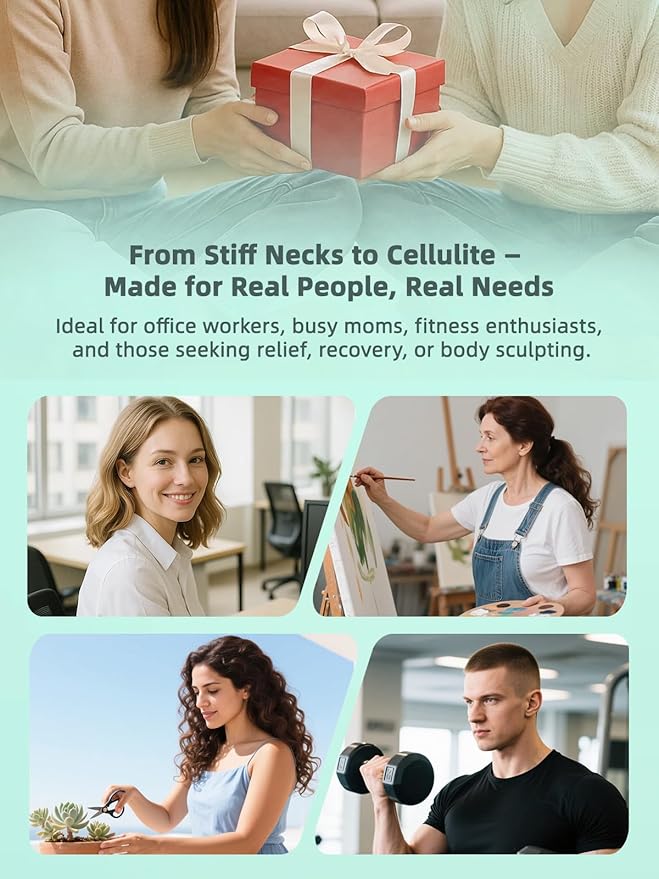 Electric Cupping Kit for Massage Therapy with Heat – Cellulite Massage Tool, Lymphatic Drainage Massager, Pain Relief for Back, Neck & Shoulders – Moving & Static Cupping Set for Body Sculpting