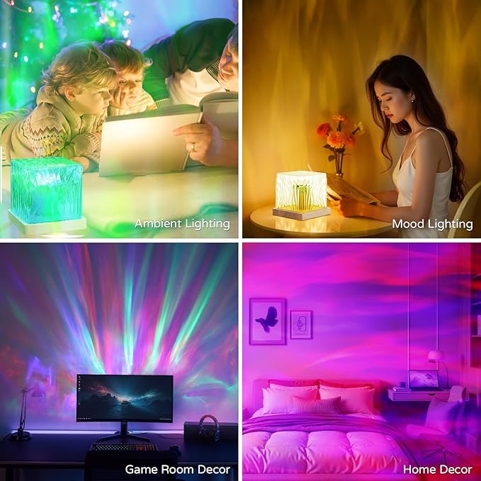 Northern Lights Projector, Luminorthe Cube Lamp Lava Lamp Ambient Lighting Galaxy Projector with 16 Colors and Aurora Drift Effects for Room Decor Teen Girl Gifts Classroom