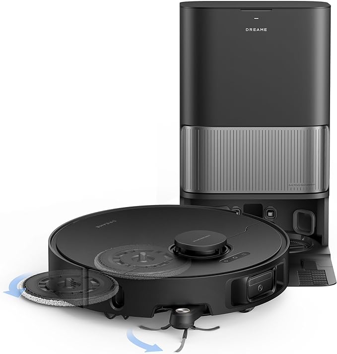 DREAME L40s Ultra Robot Vacuum and Mop, Auto-Empty, Mop Self-Cleaning, 1,9000Pa Suction, 100% Detangling DuoBrush, Extending Mops and Side Brush, 40mm Obstacle Clearing, App & Voice Control (Black)