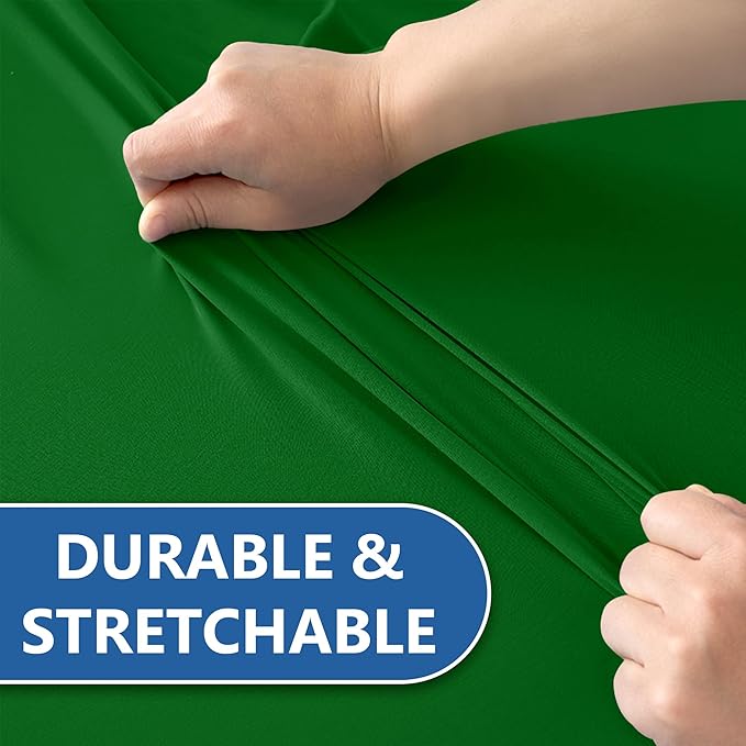 Fitted Tablecloth for 6 Foot Rectangle Tables-4 Pack Green Elastic Outdoor Picnic Table Cover-Spandex Stretch Folding Table Cloths 6 ft for Camping Dining Room Patio Kitchen Banquet Party