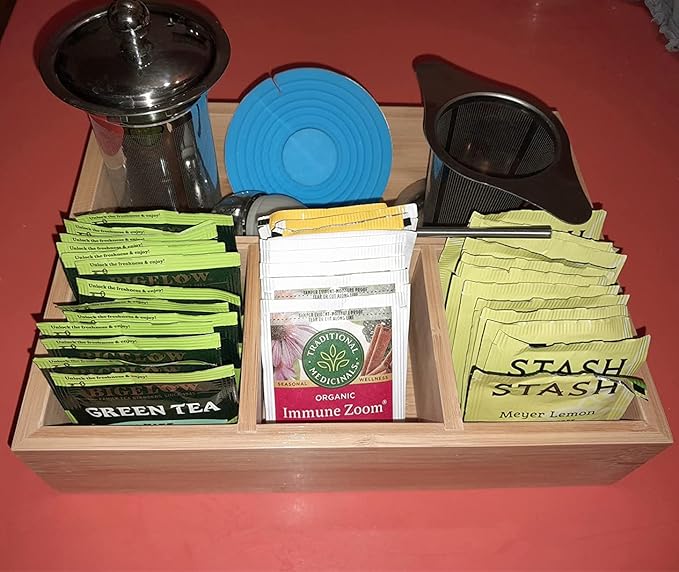 Tea Bag Holder and Storage Organizer - Sugar Packet and Coffee Station Condiment Organizer