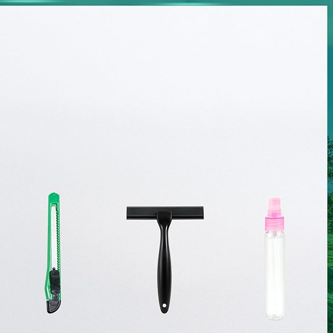 Frosted Glass Window Film with Tools,Reusable Window Privacy Film,Static Clings Window Film Kit for Home Bathroom and Office. (White, 35.4Inch×157.4Inch)