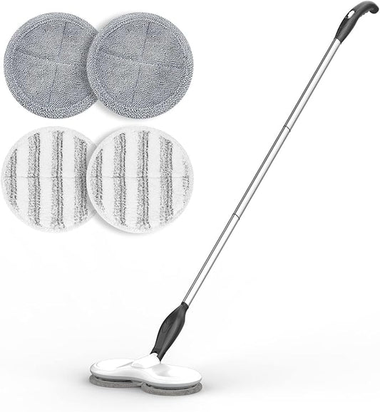 Electric Mop for Floor Cleaning, As Seen On TV, Cordless Spin Mopper Motorised Electric Mops for Hardwood Tile Laminate Floor Daily Light Cleaning (No Water Tank)