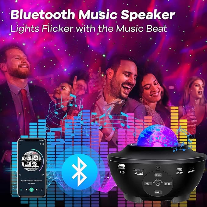 Galaxy Projector,Star Projector for Bedroom,Night Lights with White Noise, Bluetooth Speaker,Timer and Remote,Star Night Light for Adults Bedroom Decoration,Gifts for Kids,Living Room Decor