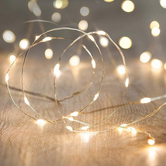 ANJAYLIA LED Fairy String Lights, 80 LED Twinkle Lights Battery Operated for Garden Home Party Wedding Festival Decorations Crafting Lights, Warm White