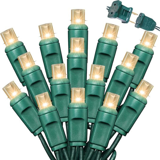 50 Count Warm White -30% Twinkle Bulbs and 70% Steady Burn Bulbs String Lights - 21.6FT LED Christmas Lights, Mini led Lights for Outdoor Home Holiday