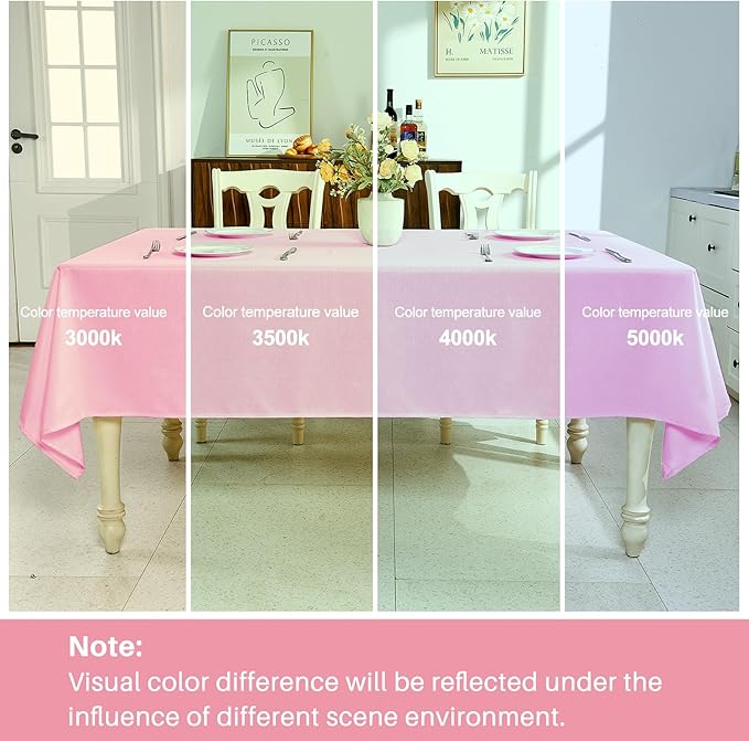IVAPUPU Textured Linen Table Cloth for Rectangle Tables - Pink Tablecloths Rectangular Waterproof Wrinkle Free Wipeable Dining Table Cover for Spring Wedding Birthday Kitchen Decor, 52 x 70 Inch
