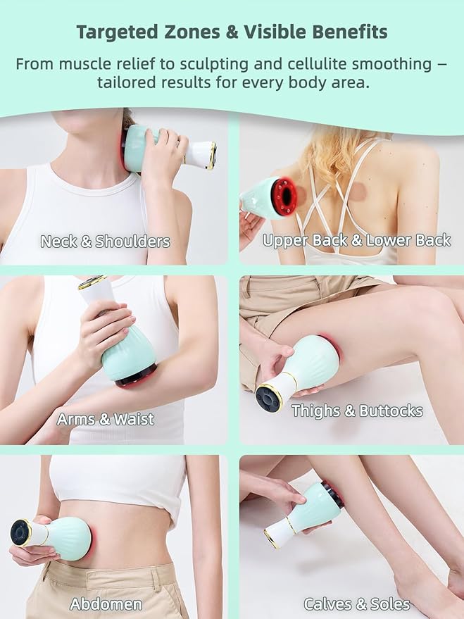 Electric Cupping Kit for Massage Therapy with Heat – Cellulite Massage Tool, Lymphatic Drainage Massager, Pain Relief for Back, Neck & Shoulders – Moving & Static Cupping Set for Body Sculpting