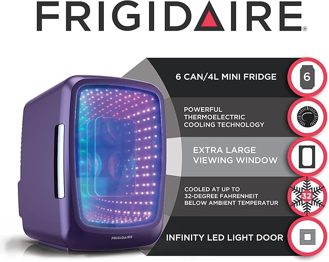 Frigidaire EFMIS179 Gaming Light Up Mini Beverage Refrigerator, Purplehaze