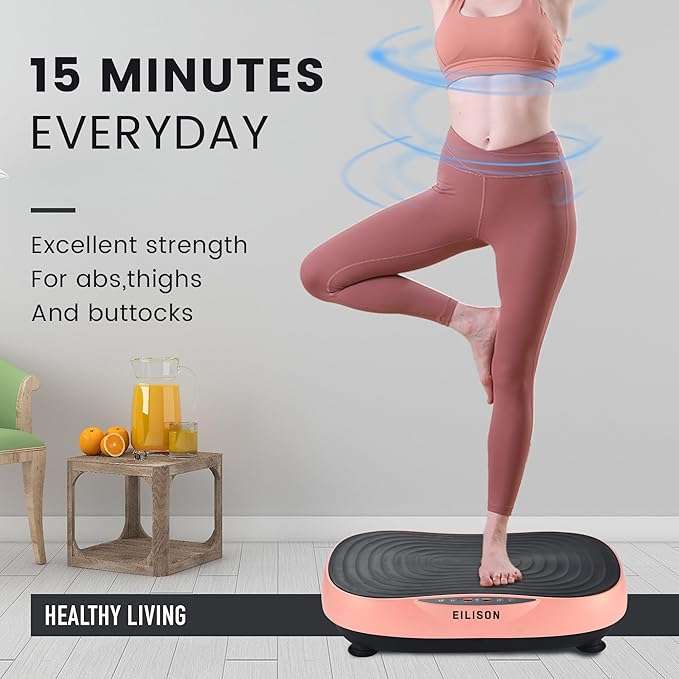 EILISON Glory Vibration Plate Exercise Machine - Whole Body Workout Vibration Fitness Platform Equipment for Home & Travel Workout, Weight Loss, Toning & Wellness