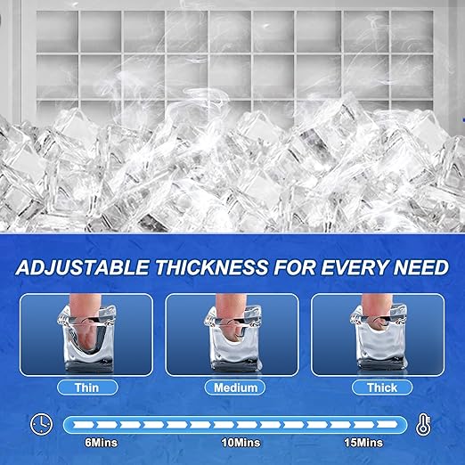 Commercial Ice Maker Machine, 110LBS/24H with 35=0LBS Storage Bin, 15" Wide Built-in Undercounter/Freestanding Ice Maker Machine for Home Bar Outdoor, 40PCS Ice Cubes Ice Machine, Self Cleaning