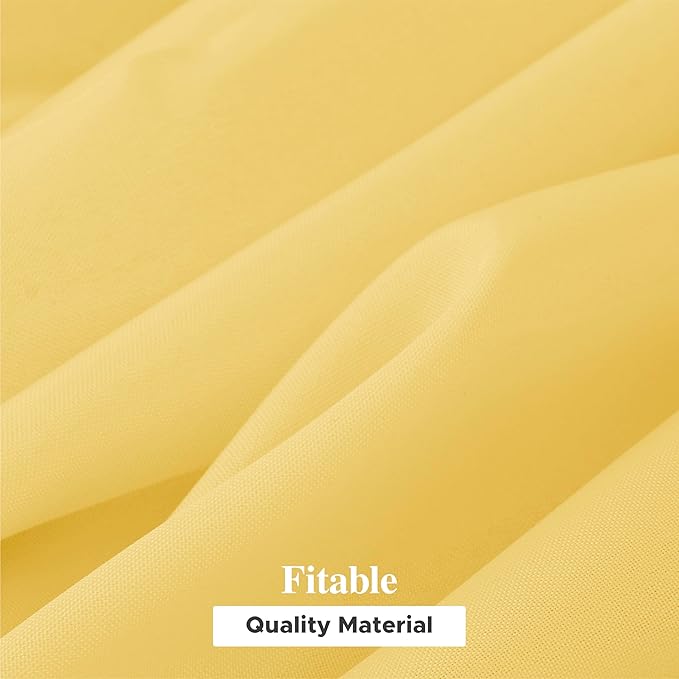 Fitable 6 Pack Yellow Rectangle Table Clothes - 70 x 108 Inch - Wrinkle and Stain Resistant Fabric Tablecloths, Washable Polyester Table Covers for Wedding, Party, Banquet, Formal Events