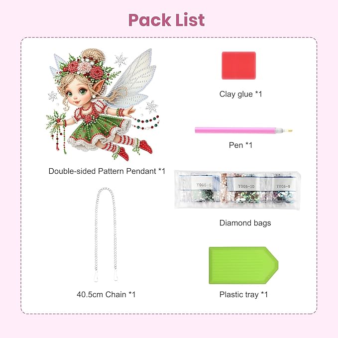 EOBROMD Diamond Hanging Art Kits for Adults, Diamond Art Painting Fairy Window Pendant Kits Suncatchers, DIY Special Shaped Rhinestone Adults, Home Wall Decor