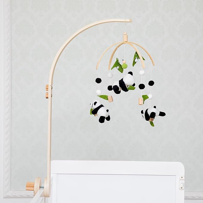 Baby Crib Mobile - Panda Mobile for Crib, Nursery Mobile Decor, Baby Bassinet Mobile Toy - Shower Set for Infant Bedroom Hanging Decoration, Gender Neutral Baby Gift