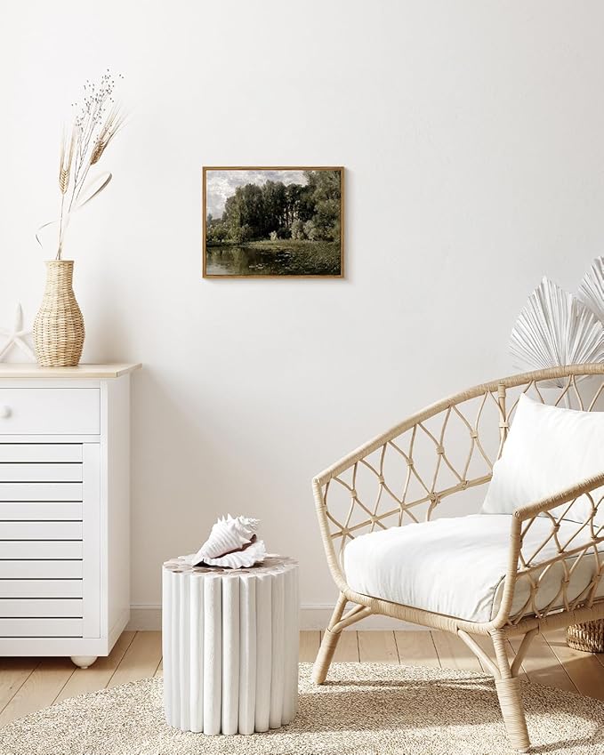 VIYYIEA Framed Canvas Wall Art Home Decor Vintage Landscape Botanical Prints Rustic Farmhouse Wall Decor Mid Century Modern Art Prints Nature Room Decor Wall Pictures for Living Room Bedroom 11x14in