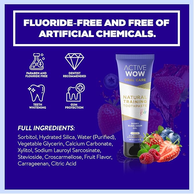 Active Wow Formula Kids Toothpaste - Berry Bubblegum (4 Pack)