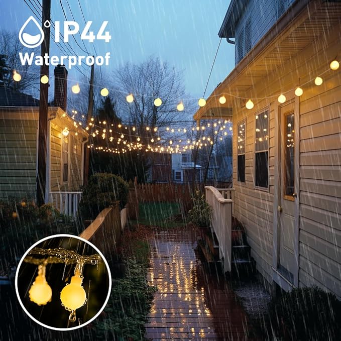 100ft Globe String Lights Indoor Outdoor Waterproof, 200 LED Christmas fairy Lights Plug in with Remote, Connectable Hanging Lights for Bedroom Classroom Camping Patio Wedding Garden Decor, Warm White